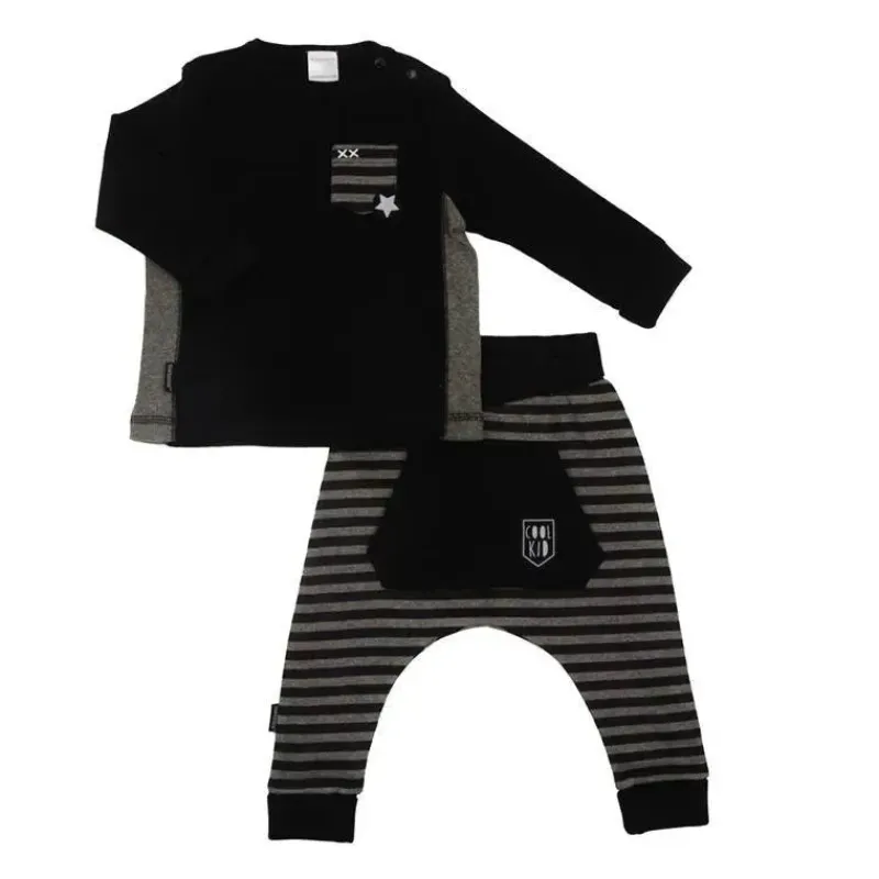 Kushies Baby Baby Sets*Kushies - Mini Ls T-Shirt & Harem Pant Set