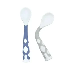 Kushies Baby Utensils & Accessories|Dishes, Utensils & Food Containers*Kushies - 2Pk Silibend Spoon, Sand/Blue
