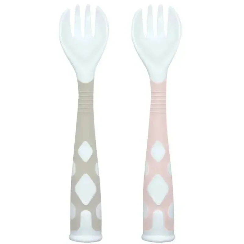 Kushies Baby Utensils & Accessories|Dishes, Utensils & Food Containers*Kushies - Silibend Fork 2 Pack Sand and Pink