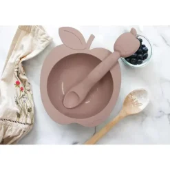 Kushies Baby Plates & Bowls|Dishes, Utensils & Food Containers*Kushies - Silibowl Silicone Bowl and Spoon, Pink