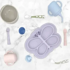 Kushies Baby Plates & Bowls|Dishes, Utensils & Food Containers*Kushies - Siliplate Violet Butterfly