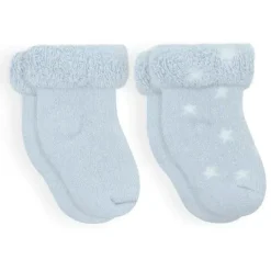 Kushies Baby Baby Gloves & Socks*- 2Pk Boy Socks Terry, 0/3M, Ice Solid/Stars