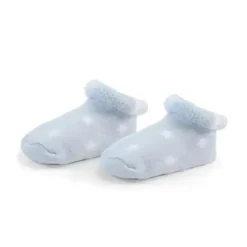 Kushies Baby Baby Gloves & Socks*- 2Pk Boy Socks Terry, 0/3M, Ice Solid/Stars