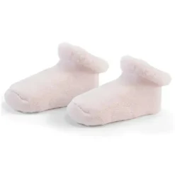 Kushies Baby Baby Gloves & Socks*- 2Pk Girl Blush Solid & Hearts Socks Terry, 3/6M