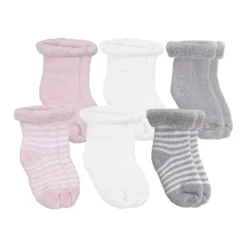 Kushies Baby Baby Gloves & Socks*- 6Pk Girls Socks Terry, 3/6M