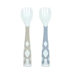 Kushies Baby Utensils & Accessories|Dishes, Utensils & Food Containers*- Silibend Forks, 2pack, Sand / Blue