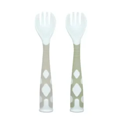 Kushies Baby Utensils & Accessories|Dishes, Utensils & Food Containers*- Silibend Forks, 2pack, Sand / Emerald