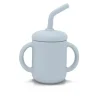 Kushies Baby Straw, Sippy & Training Cups|Dishes, Utensils & Food Containers*- SILISIPPY Unbreakable, Spill-Proof Silicone Cup with Straw, 4 oz, Blue