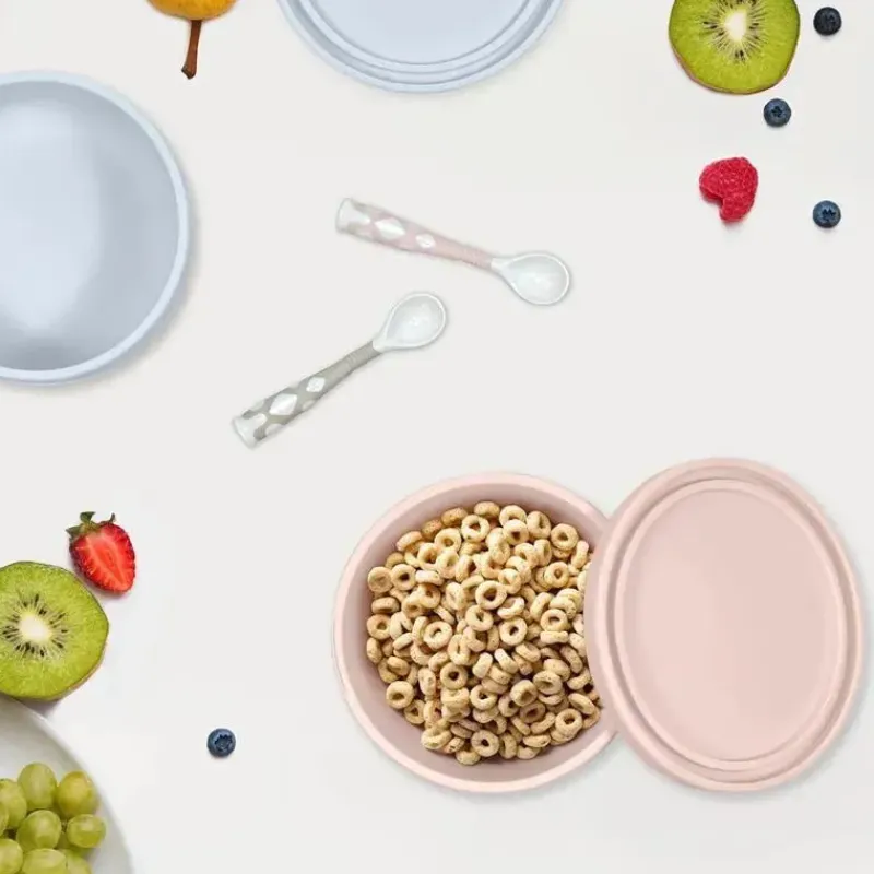 Kushies Baby Food Jars & Snack Cups|Dishes, Utensils & Food Containers*- SILISIPPY Versatile on The Go Silicone Bowl/Snack/Food, Day Dream Grey