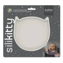 Kushies Baby Suction Plates & Bowls|Food Jars & Snack Cups*- SILLYKITTY Unbreakable Fun Baby and Toddler Silicone Plate with Suction, Sand