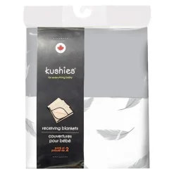 Kushies Baby Blankets & Quilts*Receiving Blanket 2-Pack,Flannel Grey