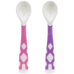 Kushies Baby Utensils & Accessories|Dishes, Utensils & Food Containers*Kushies Silibend Bendable Spoon 2-Pack (Pink/ Mauve)