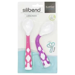 Kushies Baby Utensils & Accessories|Dishes, Utensils & Food Containers*Kushies Silibend Bendable Spoon 2-Pack (Pink/ Mauve)