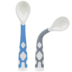 Kushies Baby Utensils & Accessories|Dishes, Utensils & Food Containers*Kushies Silibend Bendable Spoon 2-Pack (Blue/Grey)