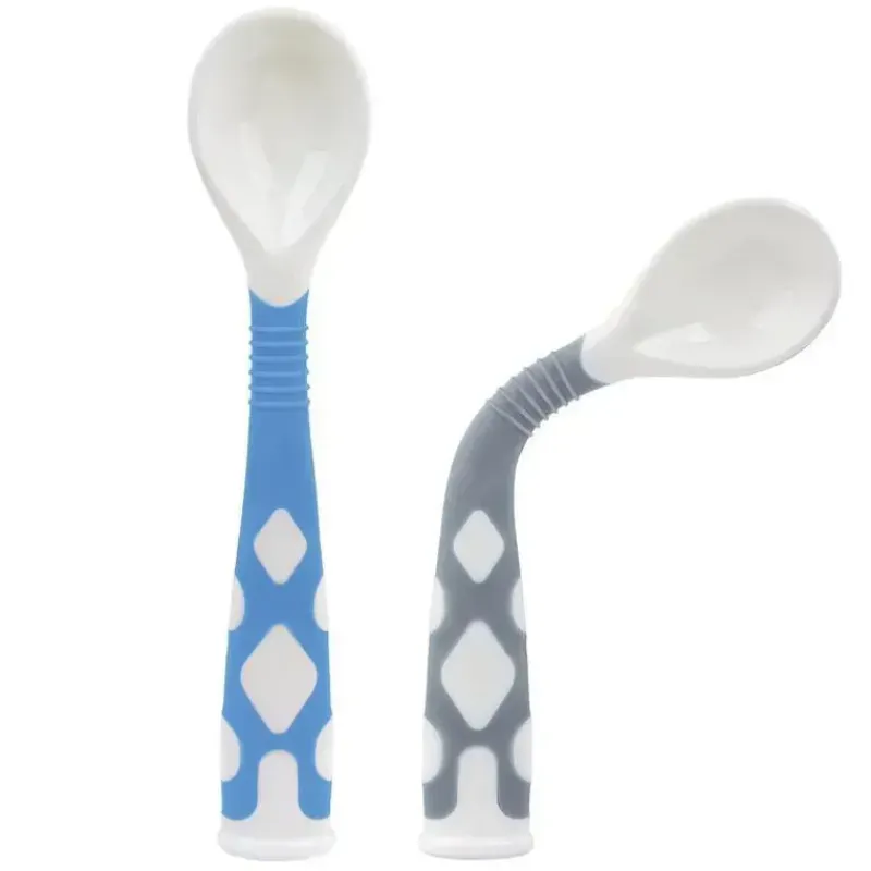 Kushies Baby Utensils & Accessories|Dishes, Utensils & Food Containers*Kushies Silibend Bendable Spoon 2-Pack (Blue/Grey)
