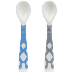 Kushies Baby Utensils & Accessories|Dishes, Utensils & Food Containers*Kushies Silibend Bendable Spoon 2-Pack (Blue/Grey)