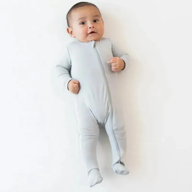 Kyte Baby Baby Sleepwear*- Baby Neutral Zippered Footie In Storm