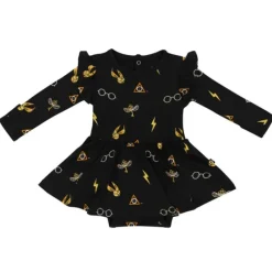 Kyte Baby Baby Onesies & Bodysuits*- Long Sleeve Twirl Bodysuit Dress Midnight Icon Harry Potter