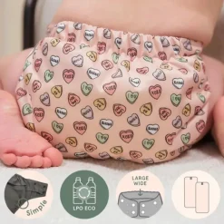 La Petite Ourse Cloth & Reusable Diapers*- Baby Unisex Wide Elastic Pocket Diaper Sweet Tooth