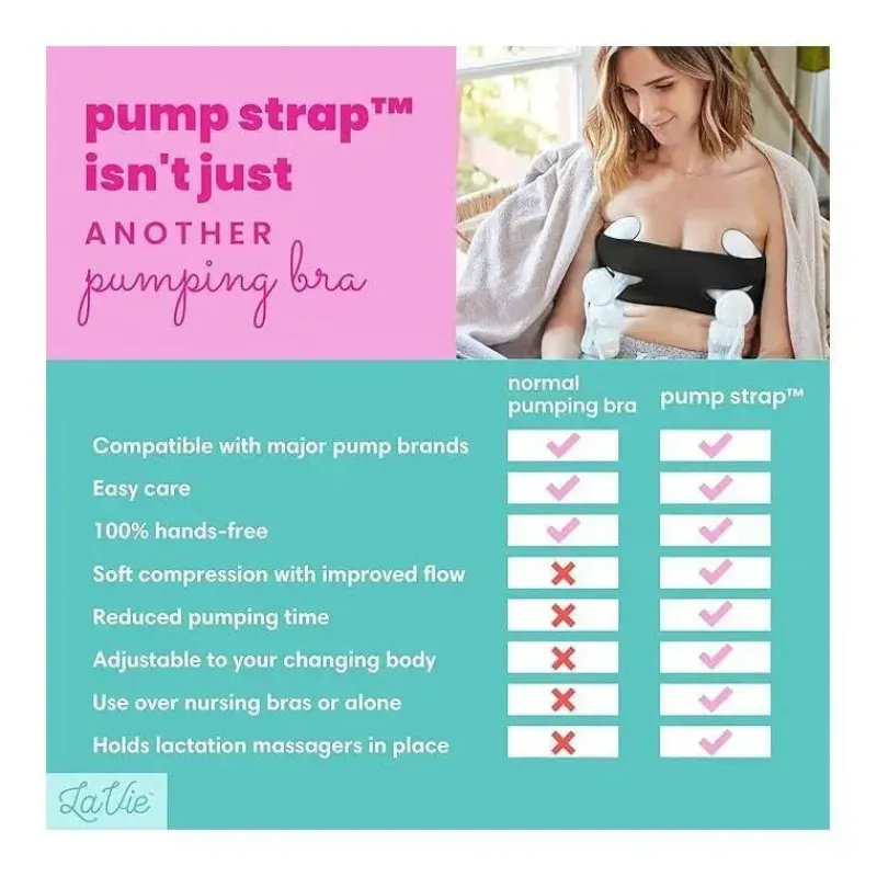La Vie Nursing Bras*- Pump Strap Hands-Free Pumping & Nursing Bra, Black