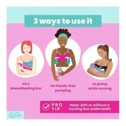 La Vie Nursing Bras*- Pump Strap Hands-Free Pumping & Nursing Bra, Cream