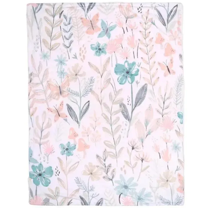 Lambs u0026 Ivy Crib & Bed Sheets*Lambs & Ivy - Baby Blooms Watercolor Floral/Butterfly Soft Fleece Baby Blanket