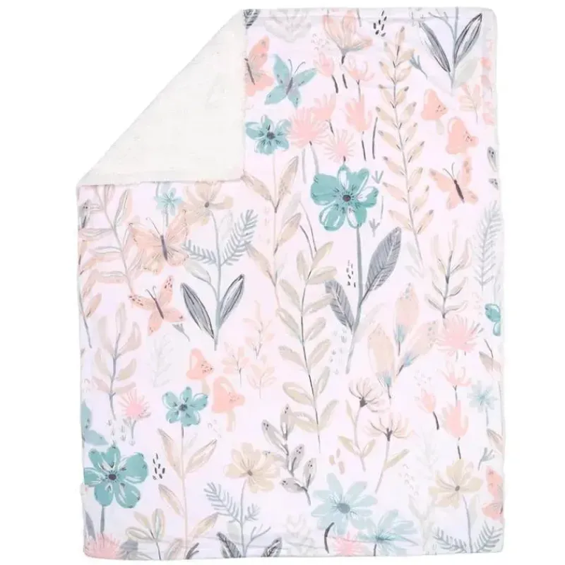 Lambs u0026 Ivy Crib & Bed Sheets*Lambs & Ivy - Baby Blooms Watercolor Floral/Butterfly Soft Fleece Baby Blanket