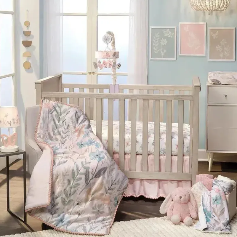 Lambs u0026 Ivy Crib & Bed Sheets*Lambs & Ivy - Baby Blooms Watercolor Floral/Butterfly Soft Fleece Baby Blanket