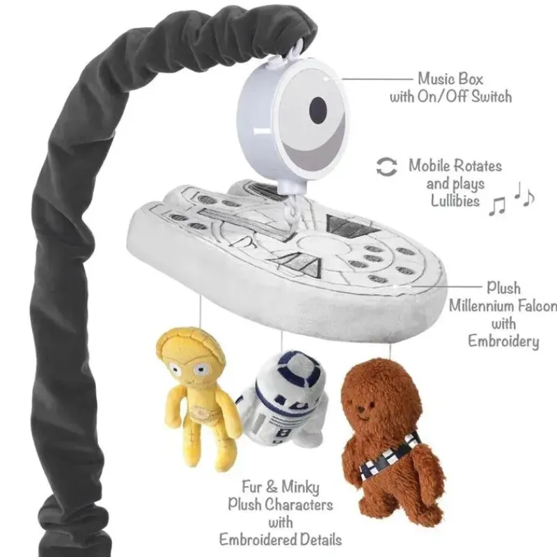 Lambs u0026 Ivy Star Wars*Lambs & Ivy - Baby Musical Mobile, Stars Wars Millennium Falcon