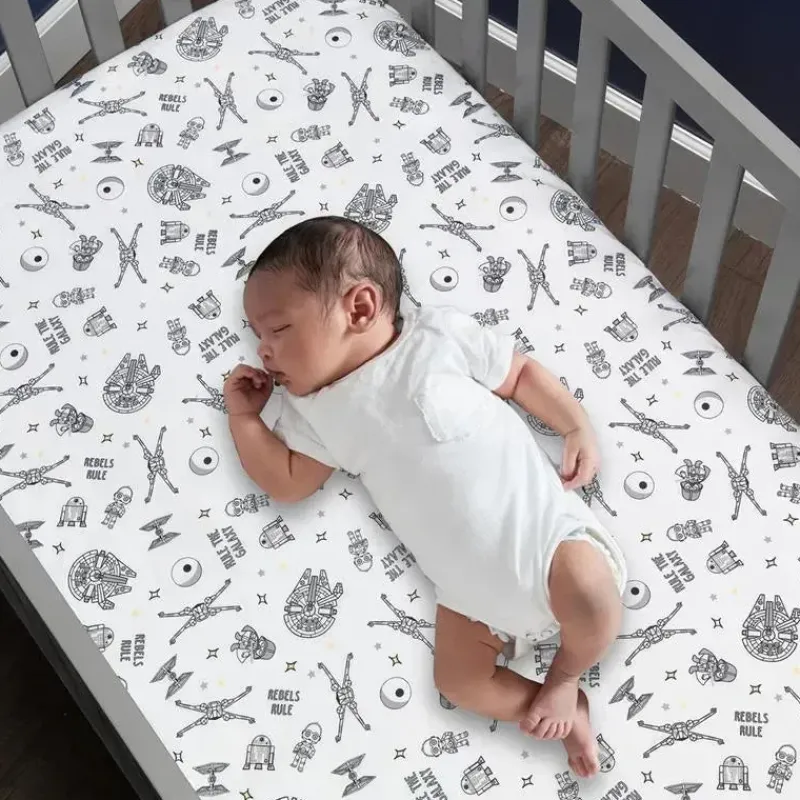 Lambs u0026 Ivy Star Wars*Lambs & Ivy - Baby Sheet, Stars Wars Millennium Falcon Rebels Rule