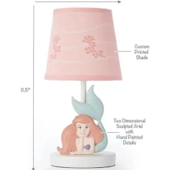 Lambs u0026 Ivy Disney Princess|Lighting*Lambs & Ivy - Bedtime Originals Disney Baby The Little Mermaid Ariel Lamp with Shade & Bulb