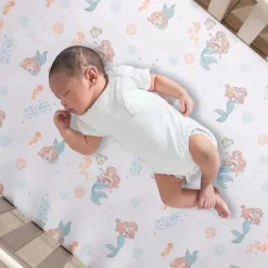 Lambs u0026 Ivy Disney Princess|Crib & Bed Sheets*Lambs & Ivy - Bedtime Originals Disney Baby The Little Mermaid White Fitted Crib Sheet, Ariel