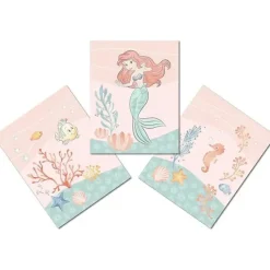 Lambs u0026 Ivy Disney Princess|Wallpaper & Wall Art*Lambs & Ivy - Bedtime Originals Disney Baby The Little Mermaid 3-Piece Unframed Wall Art, Ariel