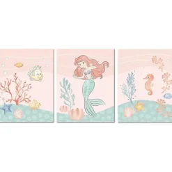 Lambs u0026 Ivy Disney Princess|Wallpaper & Wall Art*Lambs & Ivy - Bedtime Originals Disney Baby The Little Mermaid 3-Piece Unframed Wall Art, Ariel