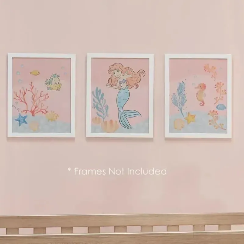 Lambs u0026 Ivy Disney Princess|Wallpaper & Wall Art*Lambs & Ivy - Bedtime Originals Disney Baby The Little Mermaid 3-Piece Unframed Wall Art, Ariel
