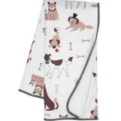 Lambs u0026 Ivy Blankets & Quilts*Lambs & Ivy - Bow Wow Dog/Puppy White Minky/Sherpa Fleece Soft Baby Blanket