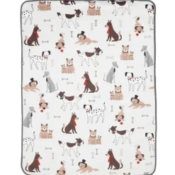 Lambs u0026 Ivy Blankets & Quilts*Lambs & Ivy - Bow Wow Dog/Puppy White Minky/Sherpa Fleece Soft Baby Blanket