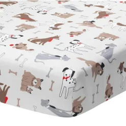 Lambs u0026 Ivy Crib & Bed Sheets*Lambs & Ivy - Bow Wow Dog/Puppy Breathable 100% Cotton Baby Fitted Crib Sheet