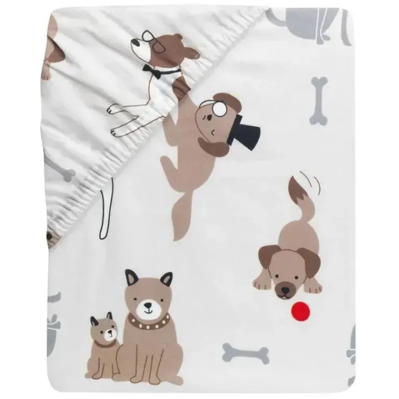 Lambs u0026 Ivy Crib & Bed Sheets*Lambs & Ivy - Bow Wow Dog/Puppy Breathable 100% Cotton Baby Fitted Crib Sheet