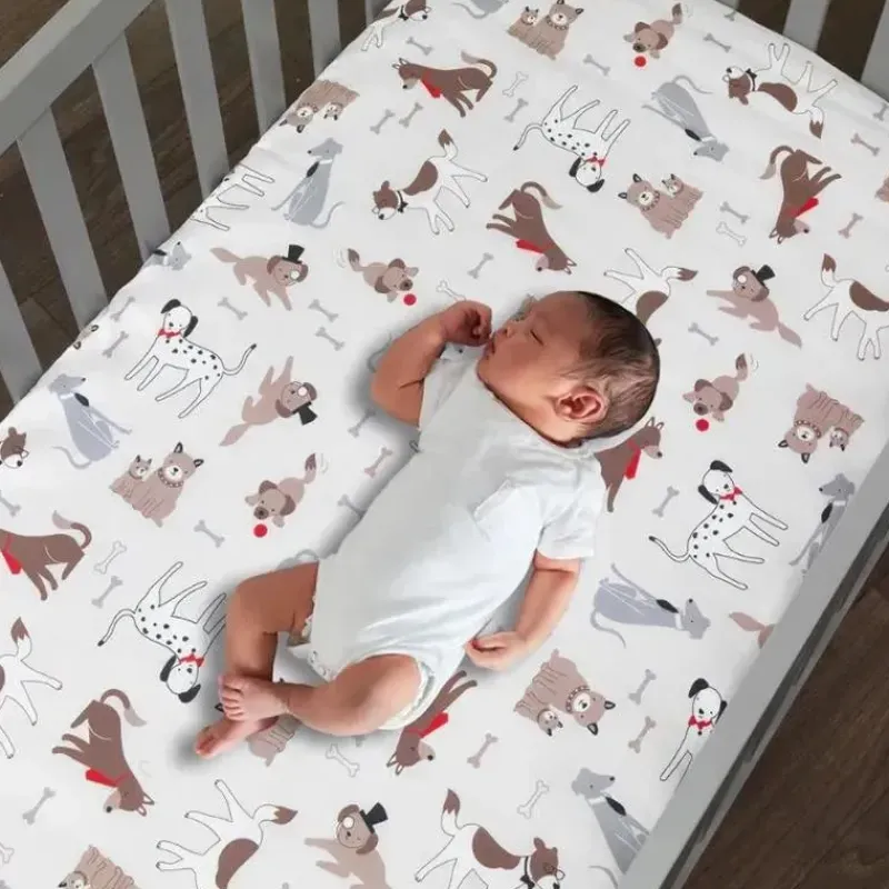Lambs u0026 Ivy Crib & Bed Sheets*Lambs & Ivy - Bow Wow Dog/Puppy Breathable 100% Cotton Baby Fitted Crib Sheet