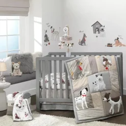 Lambs u0026 Ivy Crib & Bed Sheets*Lambs & Ivy - Bow Wow Dog/Puppy Breathable 100% Cotton Baby Fitted Crib Sheet
