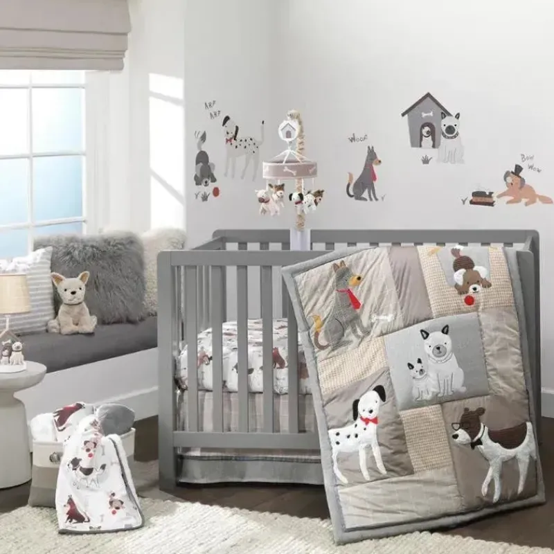 Lambs u0026 Ivy Crib & Bed Sheets*Lambs & Ivy - Bow Wow Dog/Puppy Breathable 100% Cotton Baby Fitted Crib Sheet