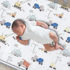 Lambs u0026 Ivy Crib & Bed Sheets*Lambs & Ivy - Construction Zone Baby Fitted Crib Sheet