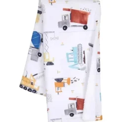 Lambs u0026 Ivy Blankets & Quilts*Lambs & Ivy - Construction Zone White Cozy Fleece Trucks Baby Blanket