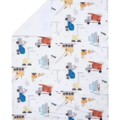 Lambs u0026 Ivy Blankets & Quilts*Lambs & Ivy - Construction Zone White Cozy Fleece Trucks Baby Blanket