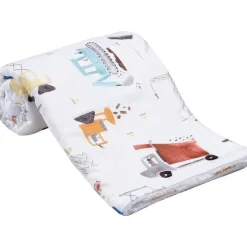 Lambs u0026 Ivy Blankets & Quilts*Lambs & Ivy - Construction Zone White Cozy Fleece Trucks Baby Blanket