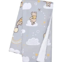 Lambs u0026 Ivy Blankets & Quilts*Lambs & Ivy - Disney Hunny Bear Winnie The Pooh Gray Soft Sherpa Baby Blanket