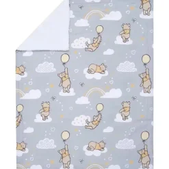 Lambs u0026 Ivy Blankets & Quilts*Lambs & Ivy - Disney Hunny Bear Winnie The Pooh Gray Soft Sherpa Baby Blanket