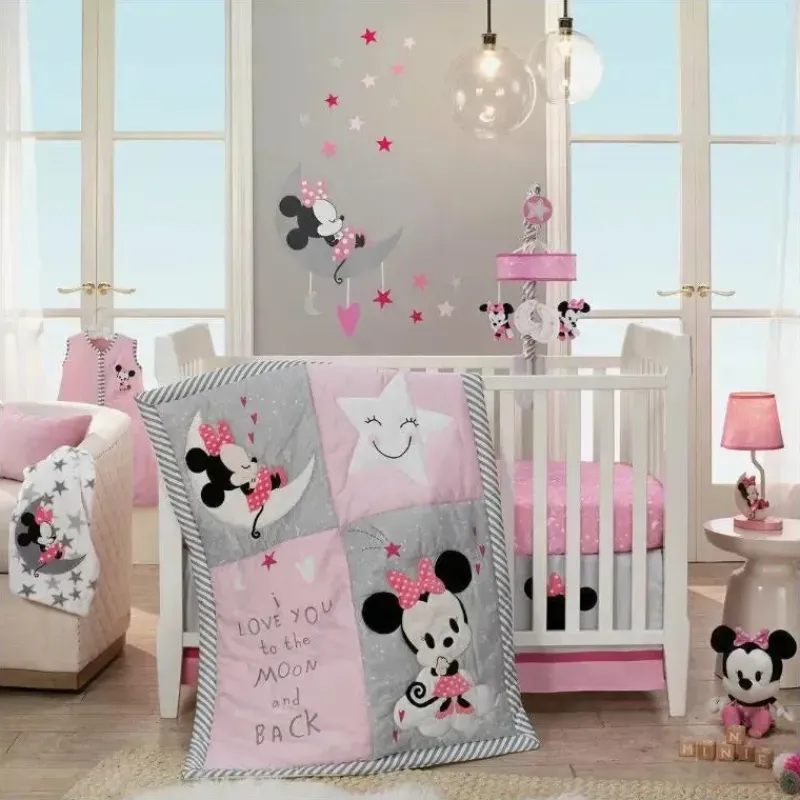 Lambs u0026 Ivy Mickey & Minnie|Crib & Bed Sheets*Lambs & Ivy - Disney Minnie Baby Star Sheet for Crib