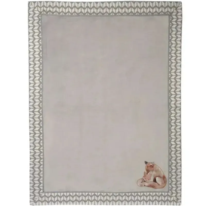 Lambs u0026 Ivy Blankets & Quilts*Lambs & Ivy - Painted Forest Fox Coral Fleece Baby Blanket, Gray